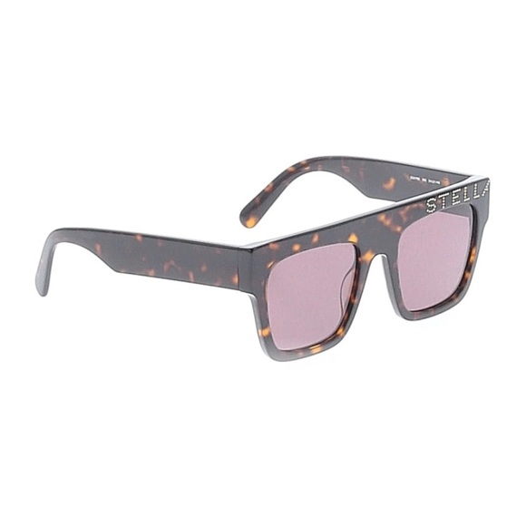 Stella McCartney Havana Square Sunglasses with Logo - Picture 7 of 9